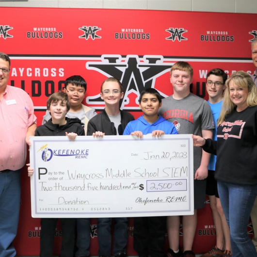 OREMC Donates to Waycross Middle School Robotics Team